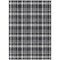 Edge Collections - 9' x 12' - Black - Plaid Washable Non-Skid Area Rug for Indoor and Outdoor Use - 1 Piece